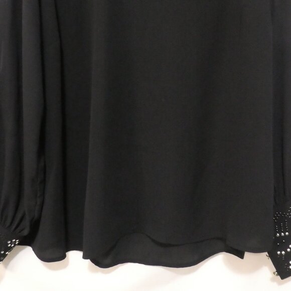 LOVE & LEGEND | size 18 | Sheer Black Blouse With Embellished Cuffs - Picture 7 of 14